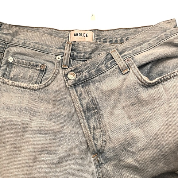REVOLVE Agolde Criss Cross Upsized Straight Leg Button Fly Jeans Women's Size 30 - Picture 1 of 9